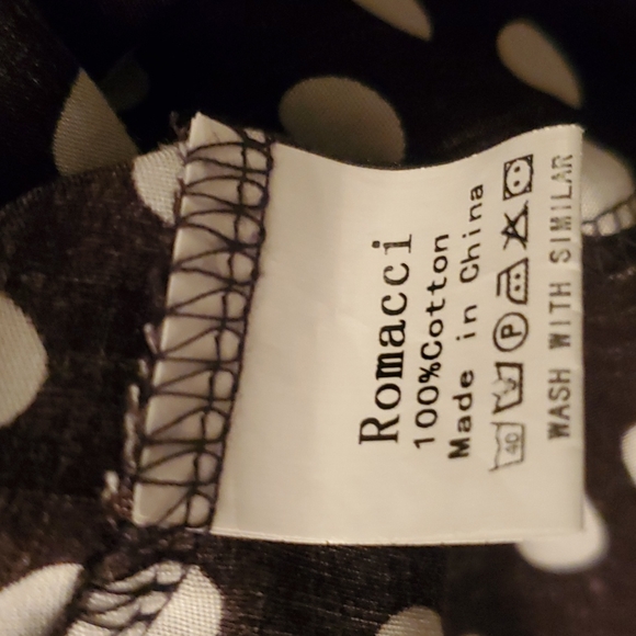 ROMACCI Black & White pocka dot shirt with ruffle arms - Picture 8 of 12